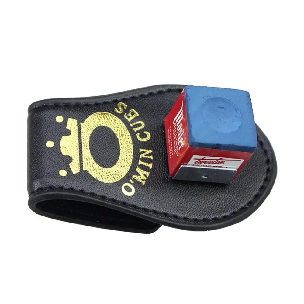 Portable Leather Chalk Bag Chalk Clip Pool Billiards Snooker Accessories Leather Magnetic Belt Clip Holder Powder Holder billiard chalk holder
