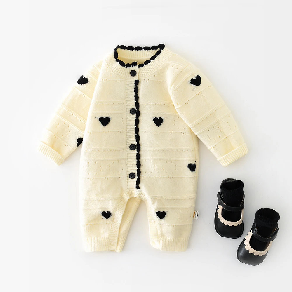 Autumn Baby Girls Knit Jumpsuits