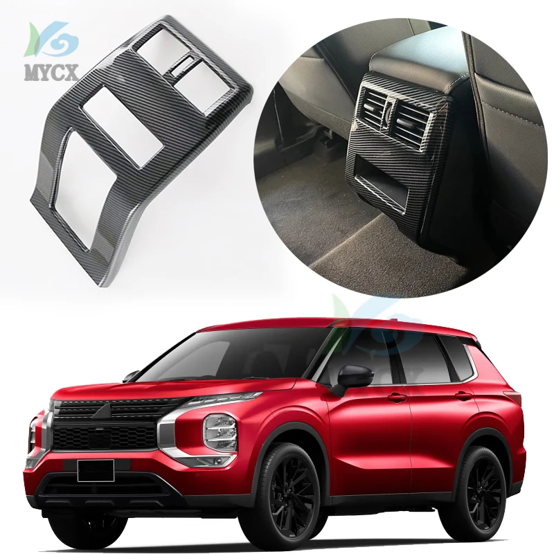 

For Mitsubishi outlander 2022 2023 ABS inner center Rear Air Conditioner Outlet AC vent Cover back an-ti kick board Decorate