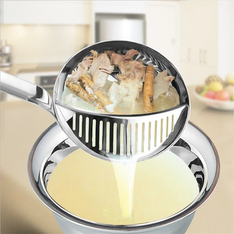 Stainless Steel Removable Hot Pot Soup Spoon Kitchenware Utensils Kitchen Items Cooking Accessories Smart Gadget for Kitchen