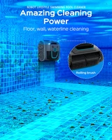 Robot Swimming Pool Cleaner Cordless APP Control Rechargeable Lithium Battery 6400mAh Route Planning for Tiles,PVC,Mosaic,Cement 5