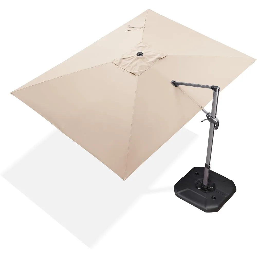 Patio Umbrella Outdoor Cantilever Rectangle Umbrella Aluminum Offset with 360-degree Rotation for Garden Deck PoolPatio