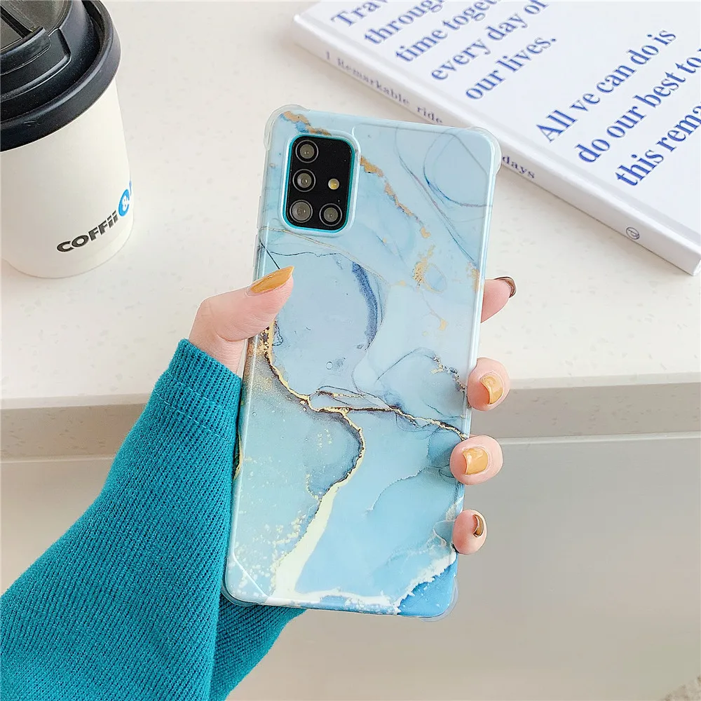 kawaii phone case samsung Cao Cấp Đá Cẩm Thạch Ốp Lưng Dành Cho Samsung Galaxy Samsung Galaxy S20 FE Note 20 Cực A51 A71 S10 Note 10 Plus A50 A10 A20 s21 S22 Ốp Viền Chống Sốc kawaii samsung cases Cases For Samsung