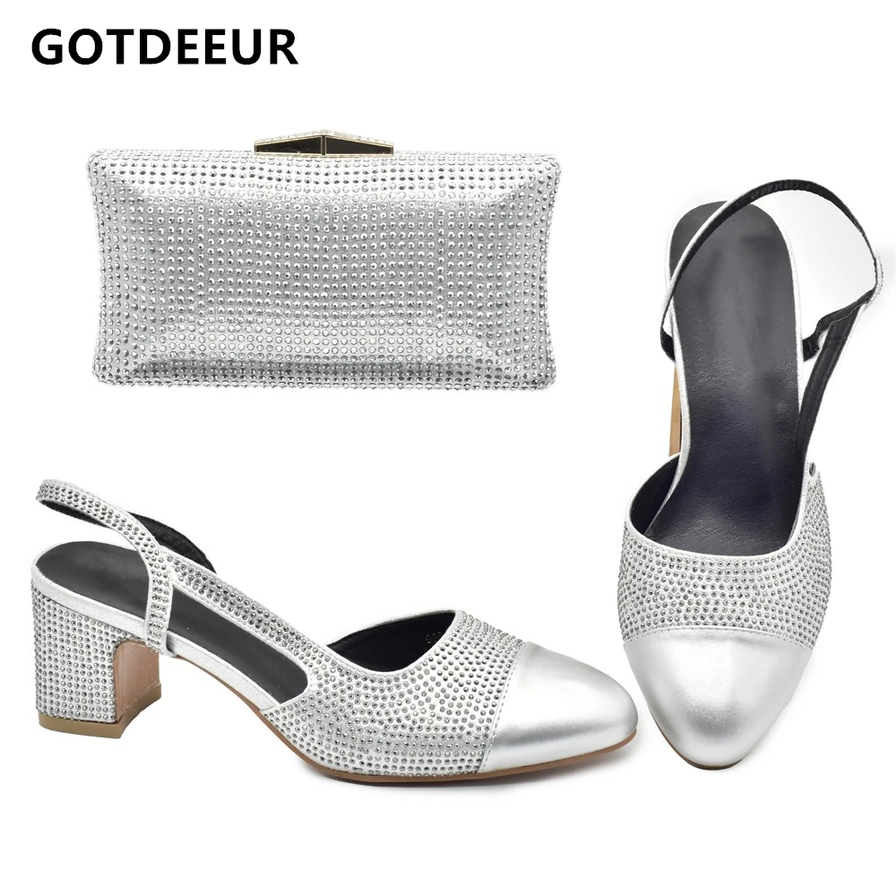 

Новое поступление, туфли для женщин 2023, дизайнерский роскошный комплект из итальянской обуви и сумки, украшенной искусственной кожей, туфли на низком каблуке для женщин