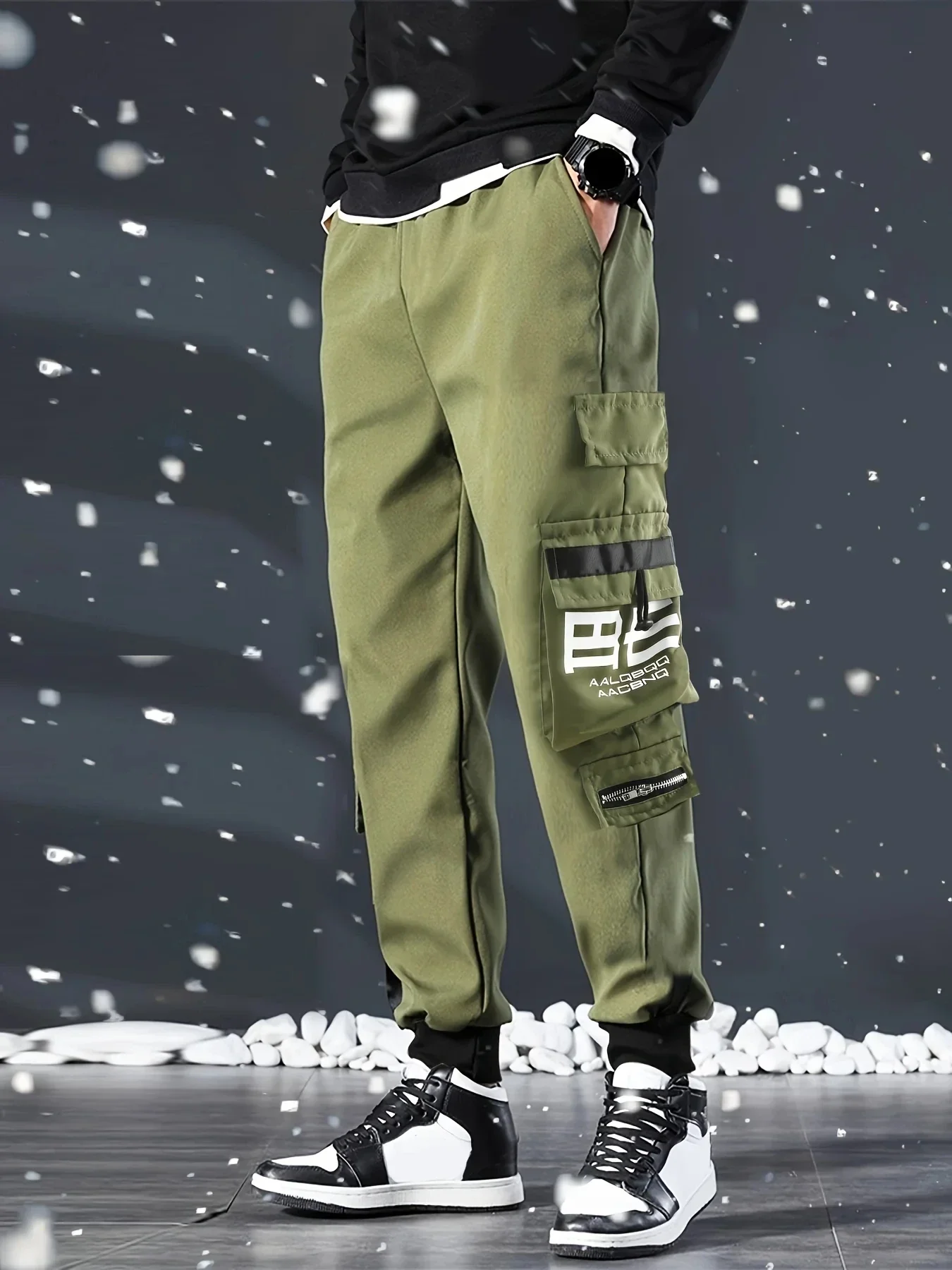 

Hong Kong internet celebrity handsome Instagram functional style workwear pants men's loose autumn trendy brand leggings cargo c
