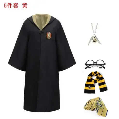 thumbnail image 1 of Nueva capa mágica, bata, disfraz de Hermione Granger, disfraz de Harry Potter, bufanda LED, gafas, ropa de Cosplay de Gryffindor, accesorios de regalo, 1 of 5