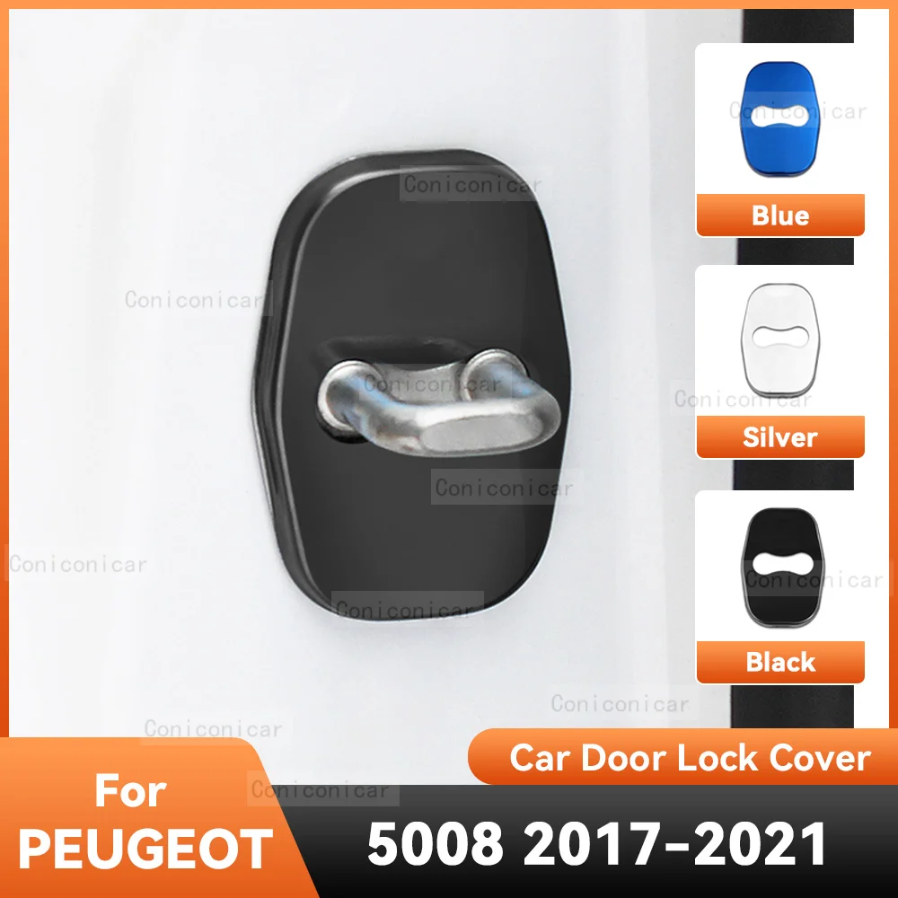 

Аксессуары для PEUGEOT 5008 2017-2021 2020, Автомобильный Дверной замок, защитная крышка, эмблемы, искусственная защита для украшения из нержавеющей стали