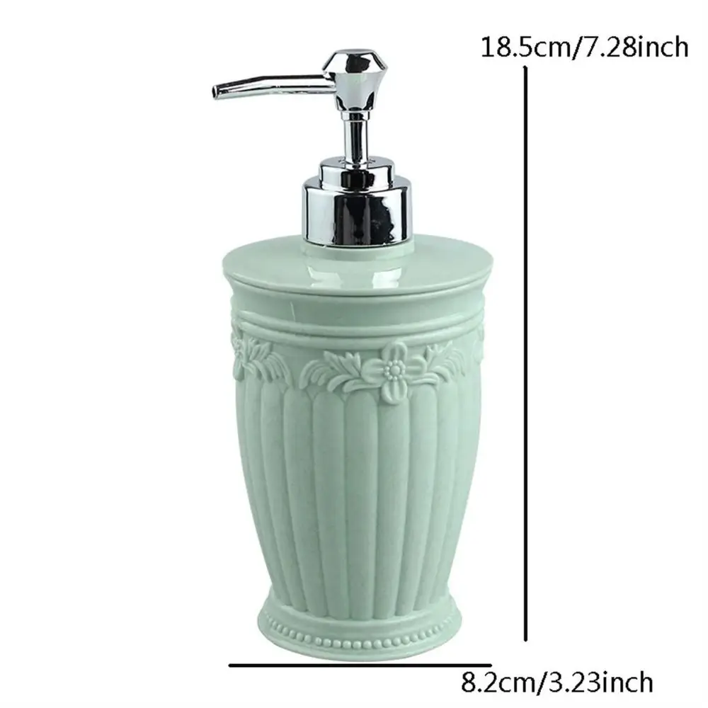 450ml Shampoo Lotion Bottle Refillable Stained Carved Manual Soap Dispenser Bathroom Accessory Shower Gel Container