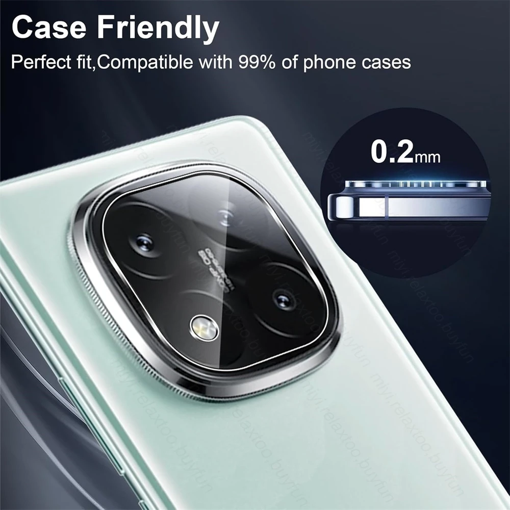 Premium 2-Pack Clear 3D Curved Tempered Glass Camera Lens Protector Case