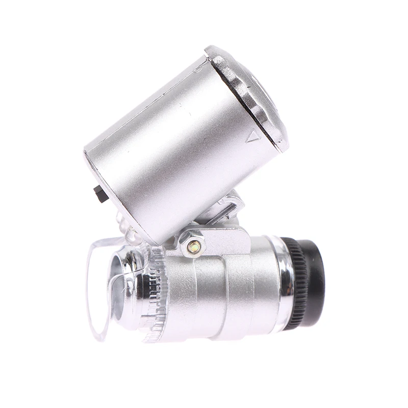 60X Illuminated Microscope Portable Handheld Jeweler Magnifier With LED Light Mini Pocket Magnifying Glass For Home And Office Digital Microscope Handheld Microscope Magnifying Glass Mini Microscope Pocket Microscope