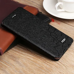 Luxurious PU Leather Flip Case with Glitter Back - Business Style for Case and glass film (Black)