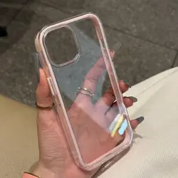 Light Luxury Thin Transparent TPU Shockproof Bumper Case for OPPO Reno14 (Pink)