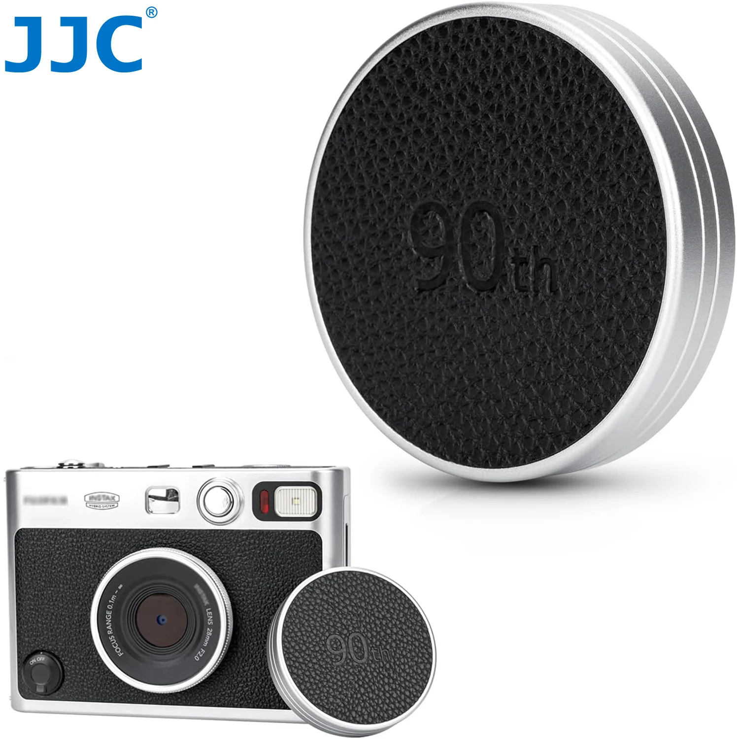 JJC Retro Leather Lens Cap For Fujifilm Instax Mini EVO Camera Lens Cover Anti-Scratches Aluminum Mini Evo Cap Accessories
