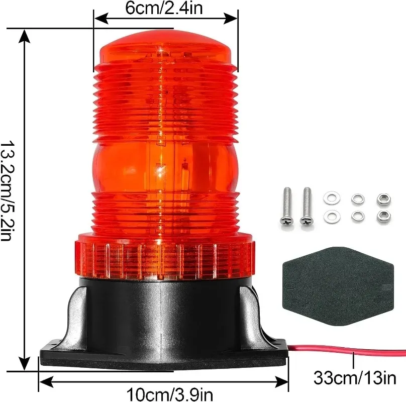 360&deg; Warning Flashing Lights LED Amber Strobe Beacon Light 12-80V Vehicle Roof Safety Flash Emergency Lamp For Truck Cars Bus