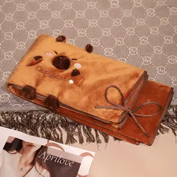 Cozy Capybara Flannel Blanket - Soft Plush Throw (85x90cm)