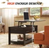 Coffee Table, 39" Lift Top Coffee Table with Hidden Compartment and Storage Shelf for Living Room, Espresso 5