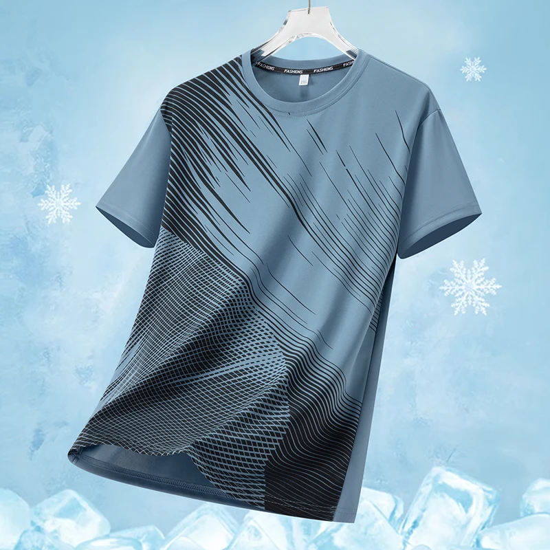 T-shirt da uomo per l'estate T-shirt ampia oversize casual T-shirt grafiche per abbigliamento sportivo da corsa alla moda T-shirt streetwear di moda - immagine 3