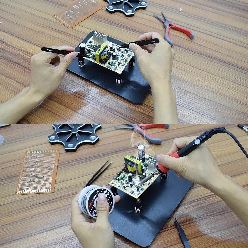 PCB Circuit Board Holder 4 with Magnetic Base for Soldering Repair