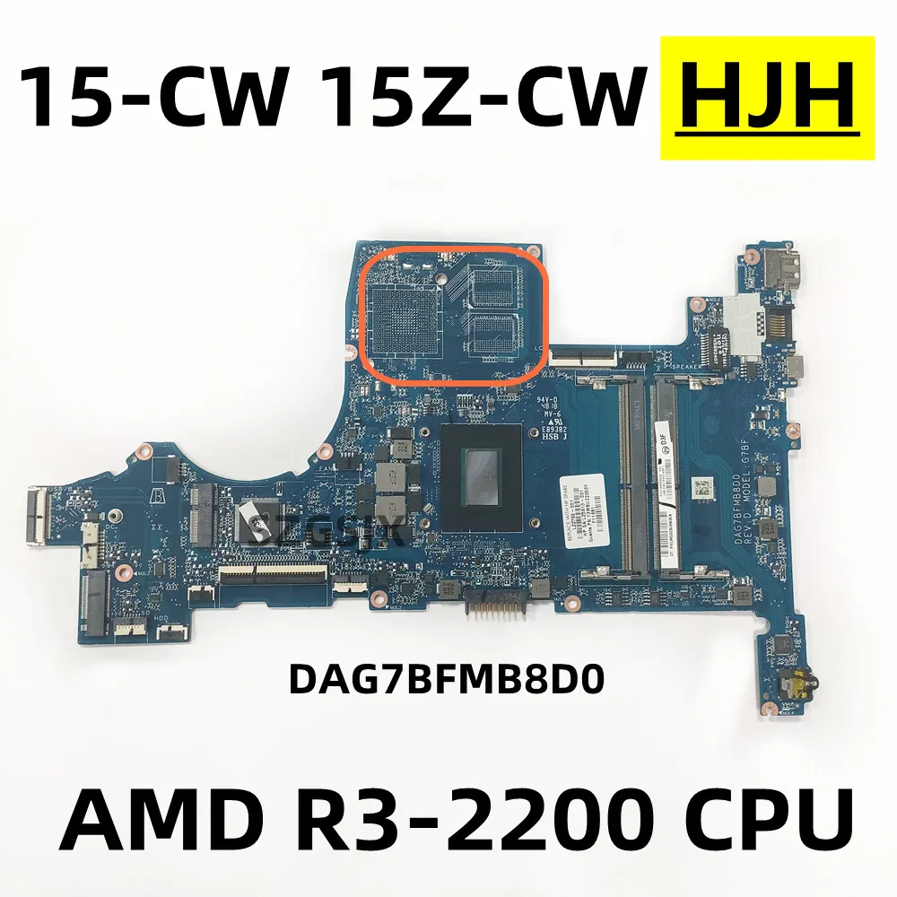 

Для HP Pavilion 15-CW 15Z-CW, материнская плата TPN-Q210, L22760-001/601, G7BF, DAG7BFMB8D0, R3, 2200U, ЦП DDR4