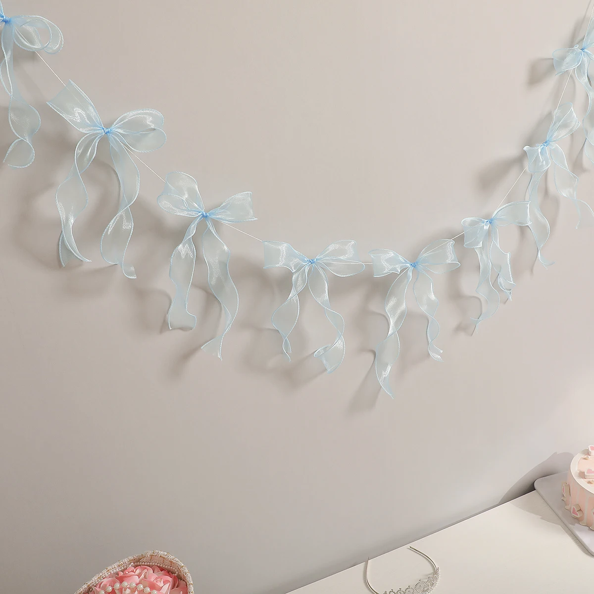 Elegant Multicolor Bow Ribbon Banner for Festive Wall Decoration
