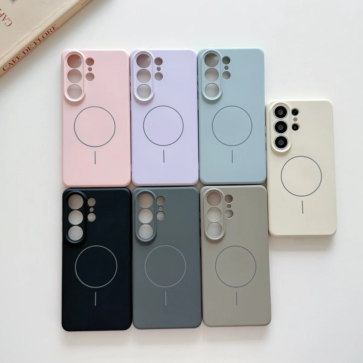 Premium Liquid Silicone Magnetic Phone Case - Solid Color Soft Matte Cover