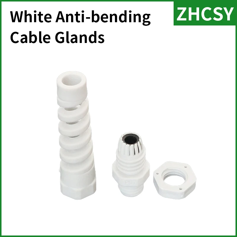5pcs Waterproof Anti-bending Cable Glands PG7/9/11/13.5 M12/16/18/27 Plastic Joint Nylon PA66 Seal Wire Connector