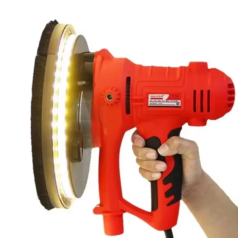 Electric Drywall Sander Wall Putty Polisher Dustless Hand Grinder Led Double Light Grinding machine Grinder for Home Decoration
