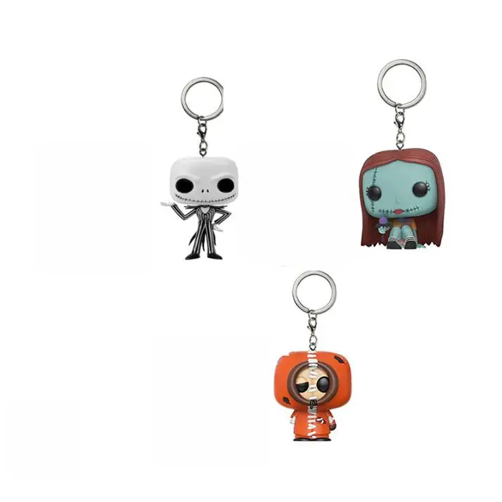 thumbnail image 2 of FUNKO POP Dibujos animados Pesadilla antes de Navidad Jack Skellington Sally Zombie Kenny sentado Figura de acción Llavero Juguetes para niños, 2 of 5