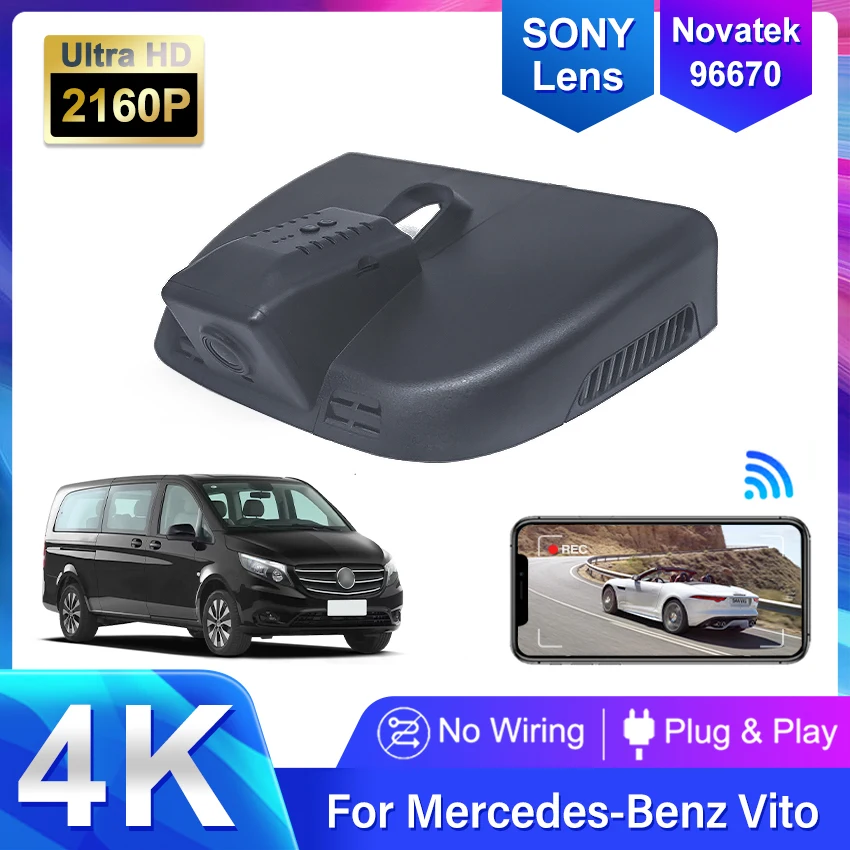 4K 2160P Plug And Play Car Dvr Wifi Dashcam Per Mercedes Benz Vito W447 W639 Per Mercedes Benz Vito Tourer Panel Van Mixto 2016