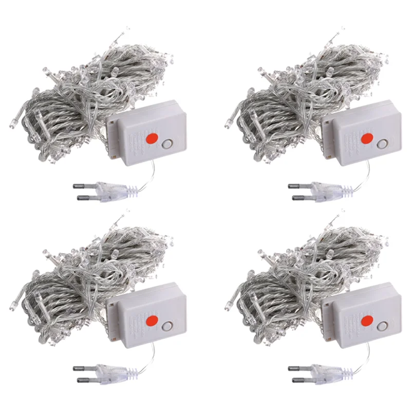 

4X 220-250V 100 LEDs 10M LED String Light for Christmas Party Halloween Home Garden Trees Festive Parties(Red)