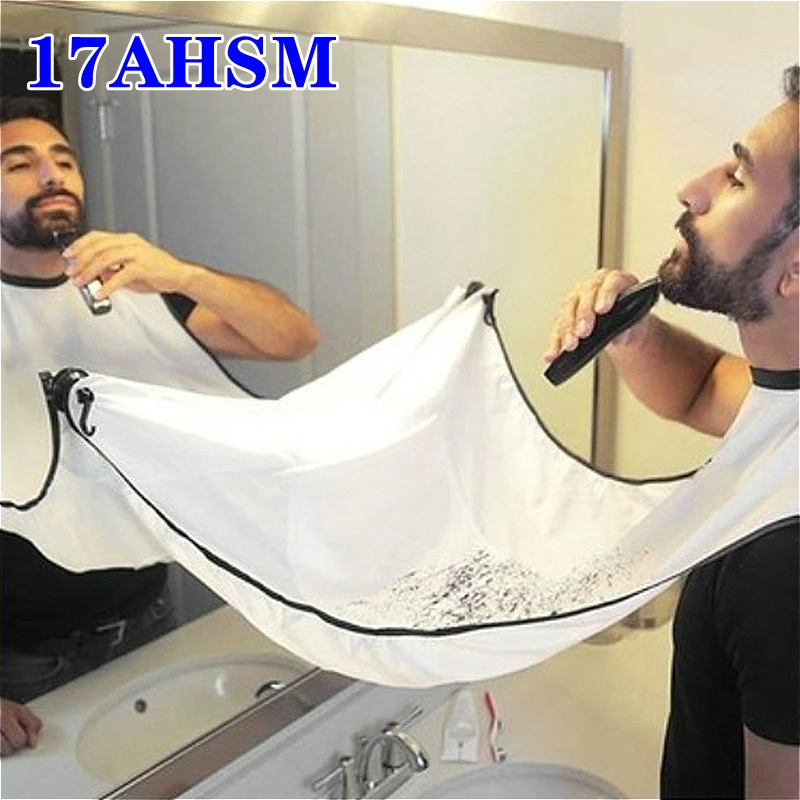 17AHSM Man Beard Shaving Apron Care Clean Hair Adult Bibs Bathroom Cleaning  Waterproof Bibs Hairdresser Holder Gift for Man