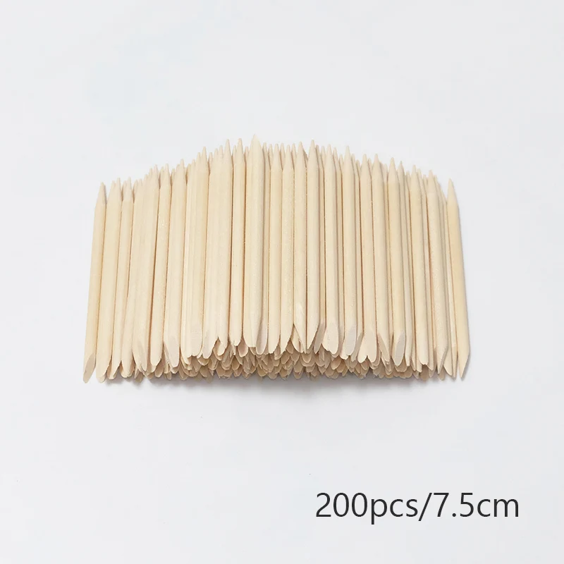 Nail Art Orange Wood Cuticle Sticks - Precision Manicure Tools for Gel Polish and Nail Design