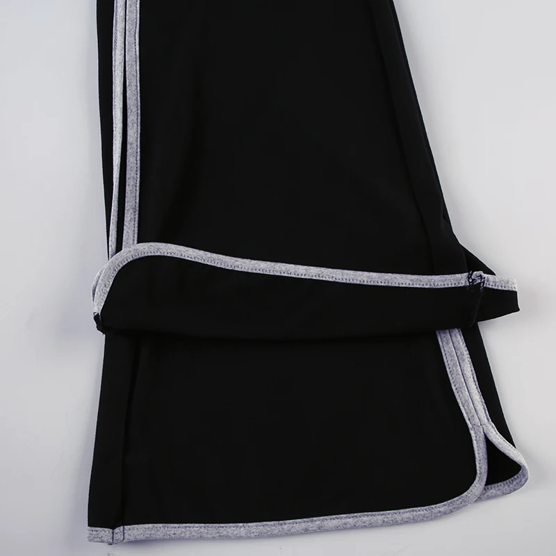 Pantalones deportivos básicos, informales, ajustados, con cintura en contraste y acampanados para mujer, estilo retro americano, ajustados y sexis.