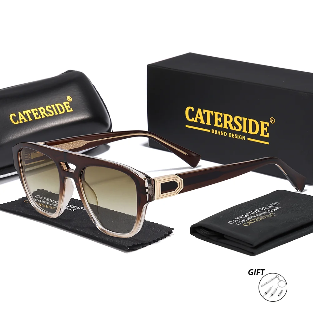 CATERSIDE Männer Optische Sonnenbrille Quadratischen Großen Rahmen Flache Top Doppel Brücken Rezept Brillen Outdoor Sport Brillen UV400 – Detail 12