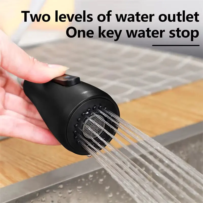 NEW Stainless steel kitchen faucet single hole pull-out spout kitchen sink faucet flow nozzle 360 ​​rotating cleaning faucet 2