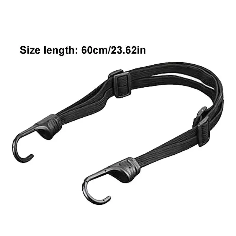 Motorcycle Straps Retractable Luggage Fixed Strap Multi-Function Elastic Rope 2 Hooks Travel Transport Motor Sports