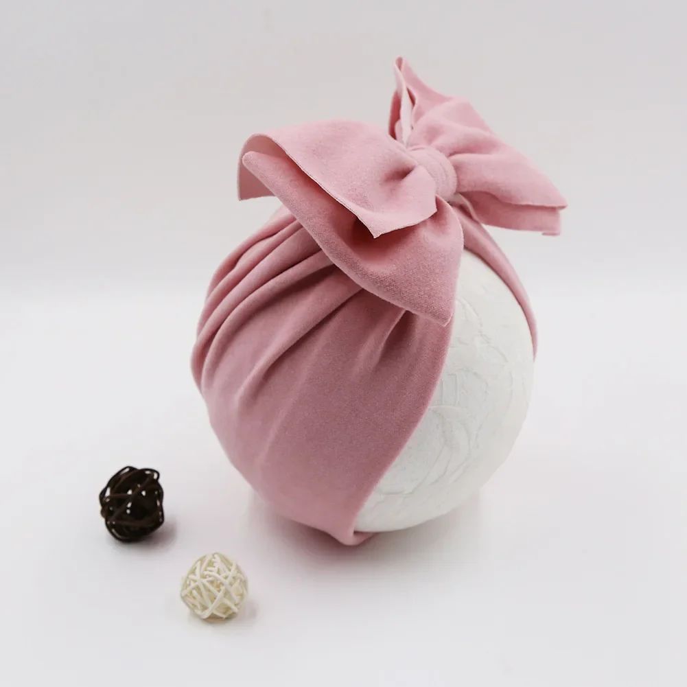 

Newborn Baby Beanie Hat Cashmere Bowknot Indian Cap Babies Turban Bonnet Hat Solid Color Toddlers Accessories