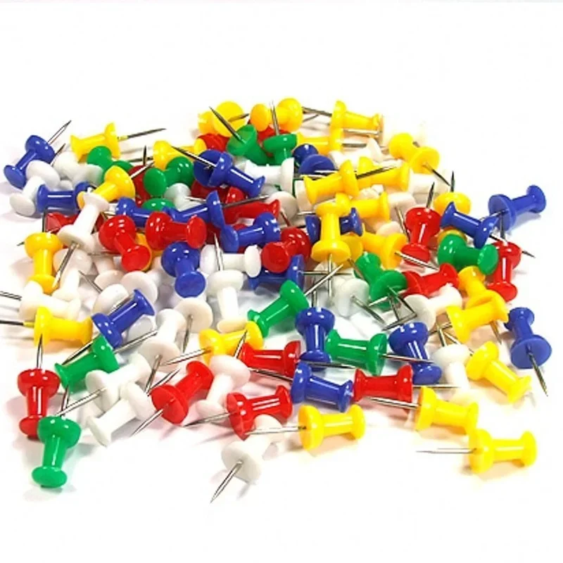 100/200/300 Pcs Assorted Making Thumb Tacks Multicolor Plastic Tacks Push Pins Cork Board Office School Stationery Supplies