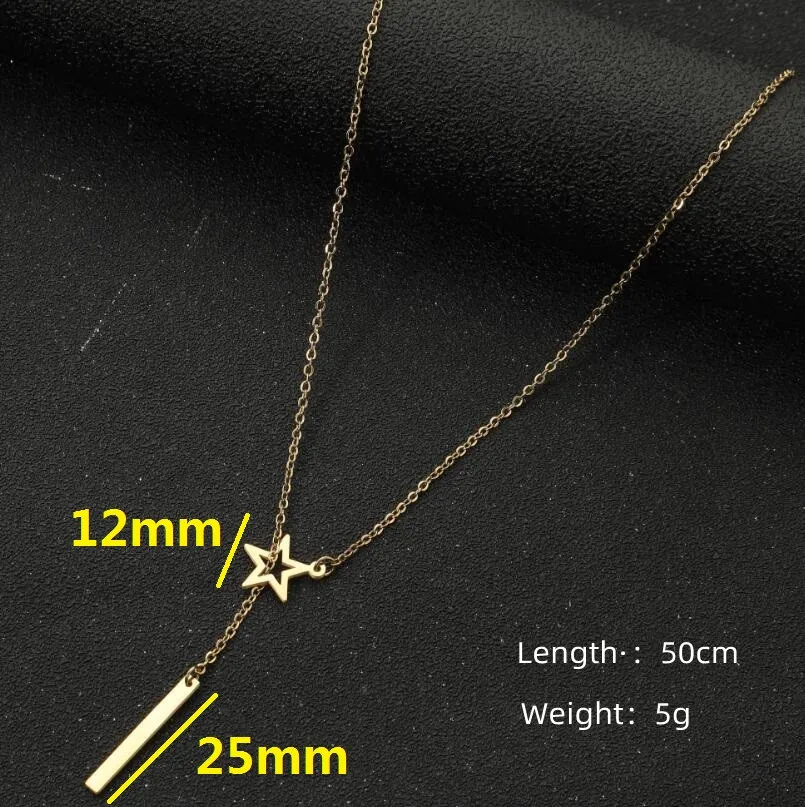 Halskette Stern Edelstahl Frau Trend verstellbare Kette Halskette Choker Designer Charms Großhandel Anhänger Kragen – Detail 1
