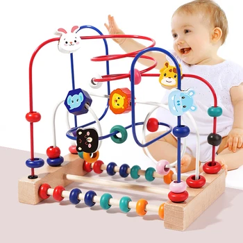 Baby Toddler Early Education Intelligence Building Blocks Beads Attention Span Toys for Boys And Girls Ages 1 to 3