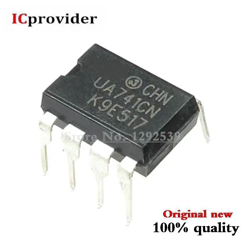 100pcs Dip8 Ic Ua741cn Ua741cp Ua741 Op Amp Lm741 741 Ic Opamp Gp 1mhz