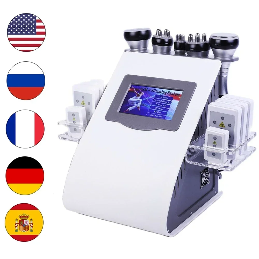 Radio 6 in 1 40K Ultrasonic Cavitation Vacuum Frequency Laser Lipo Laser Slimming Machine for Home Use Body Shaper