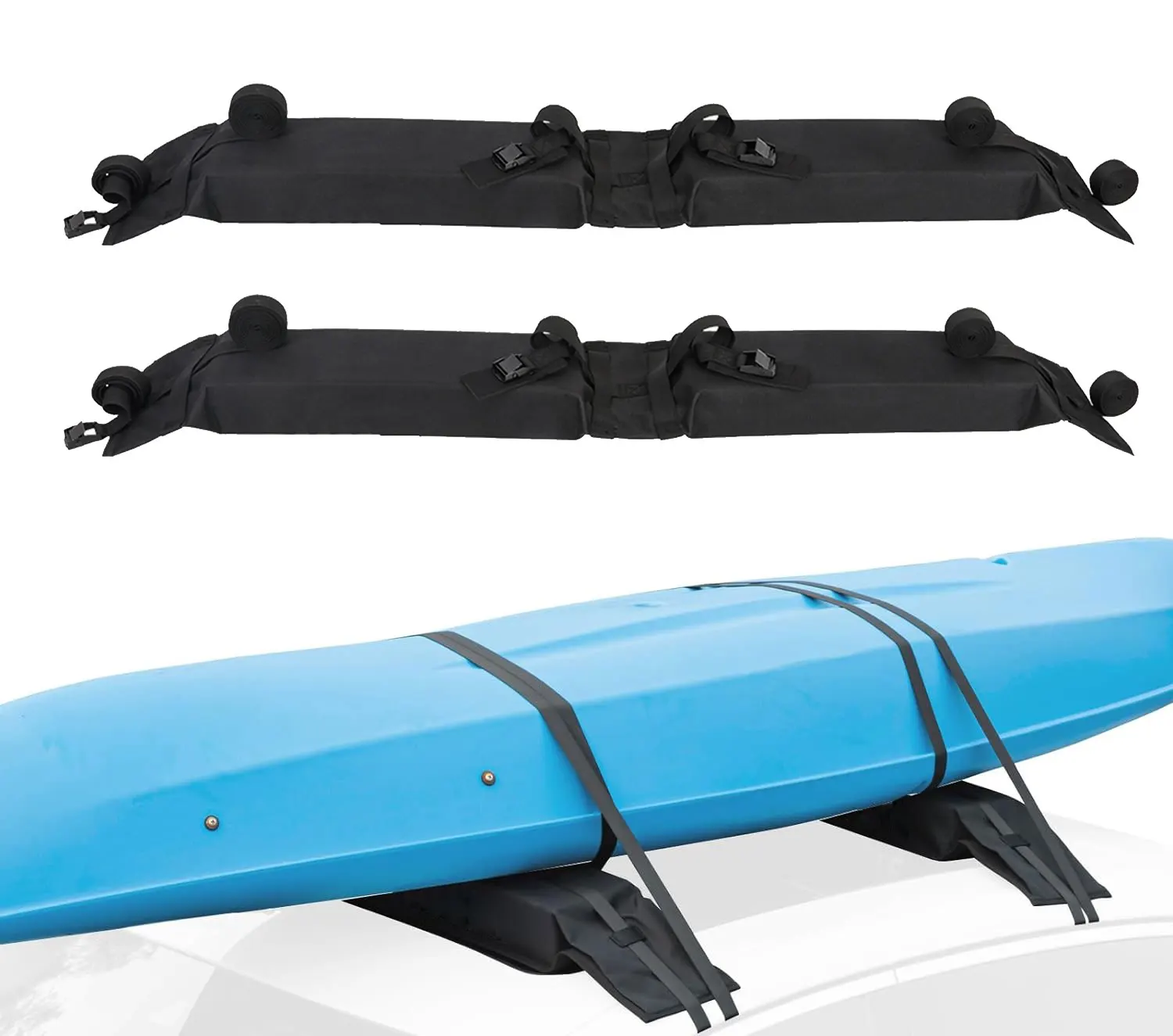 2 Noir Sangles Bagage Polyester Toile Planche de Surf Toit de