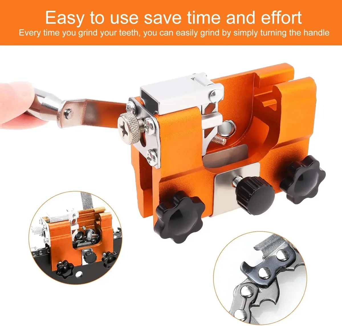 Fast Hand-Crank Chainsaw Chain Sharpener description 2