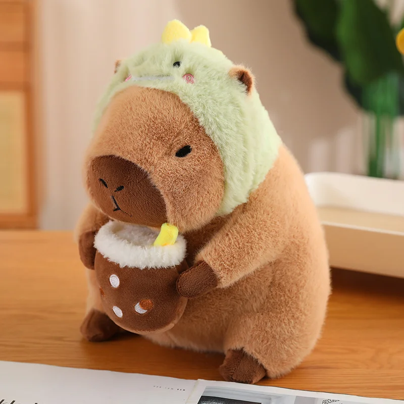 thumbnail image 1 of Lotus leaf Capybara Plush Toy Turtle Oyster Bee Bckpack Capibara Cosplay Unicorn Dinosaur Boba Bread Ring Decor Stuffed Animals, 1 of 5