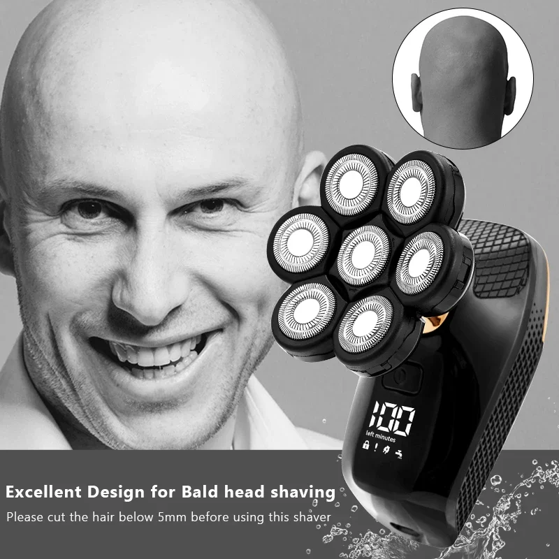 New Shaver For Men 7D Independently 7 Cutter Floating Head Waterproof Electric Razor Multifunction USB Charge Trimmer For Men 2