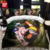 Ensemble de housse de couette NarAAathlon Anime Print pour enfants, taie d'oreiller, housse de couette, sac de literie, taille Queen et King, impression numérique 3D, fournitures pour la maison 4