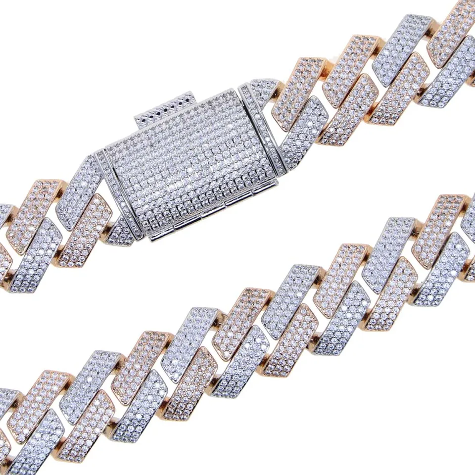 アクセサリー glitter 19mm iced out chain 60cm High End Jewelry - Iced Out Diamond Mariner Link Chain