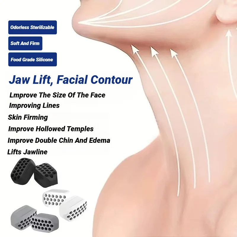 Jaw Exerciser Large Double Chin Reducer Neck Face Slimming Silicone Chew 1/2Pcs