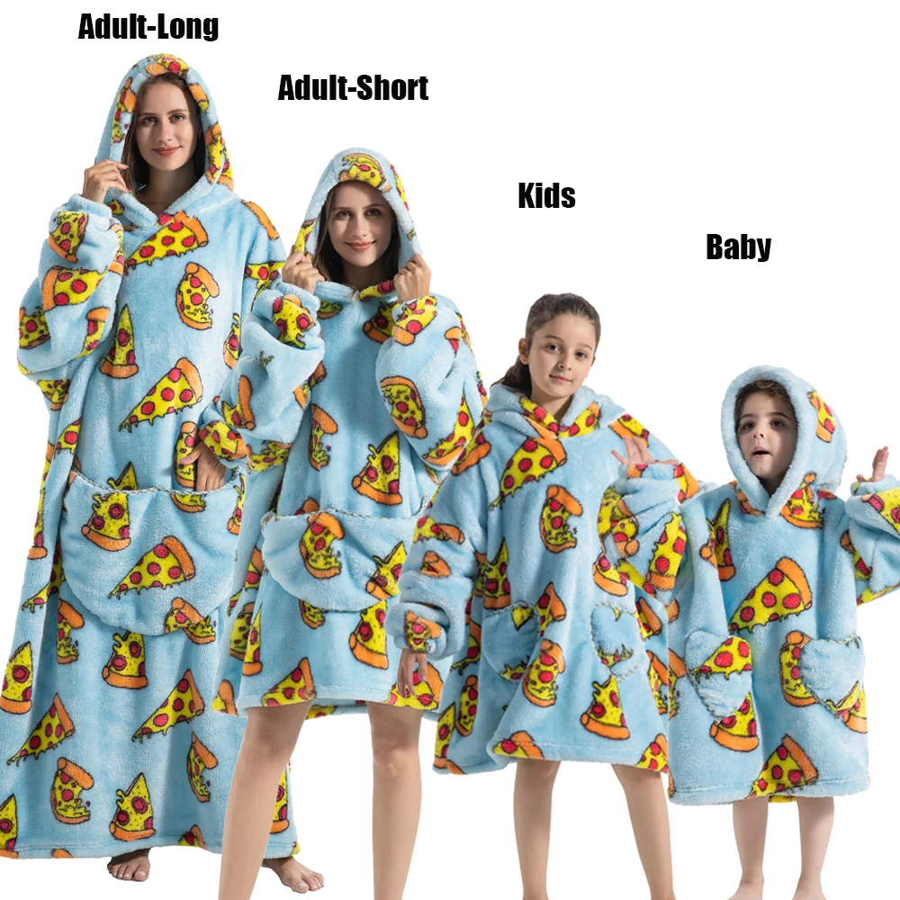 Winter Hoodies Sweatshirt Women Men Pullover Fleece Giant TV Oversized Blanket with Sleeves Adult Halloween Pumpkin Clothing 5